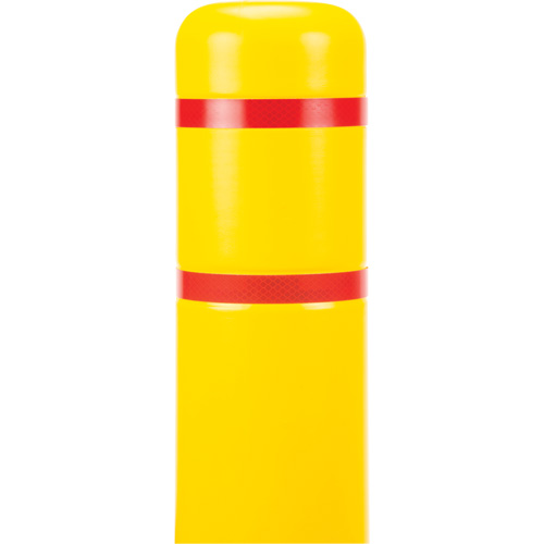 Polyethylene Bollard Cover, 4-1/2" Dia. x 52" L, Red/Yellow Equipex