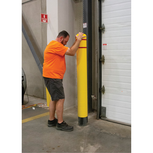 Polyethylene Bollard Cover, 4-1/2" Dia. x 52" L, Red/Yellow Equipex