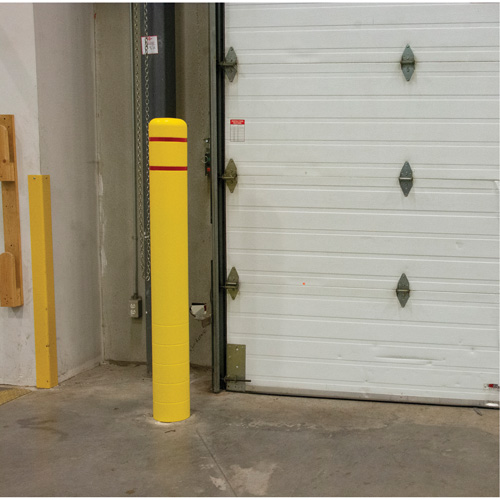 Polyethylene Bollard Cover, 4-1/2" Dia. x 52" L, Red/Yellow Equipex