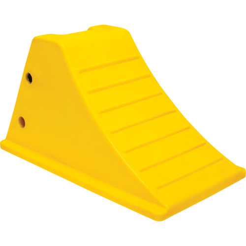 Wheel Chocks with Aluminum Tread, Polyurethane, Safety Yellow, 11-1/4" W x 21" D x 12-1/4" H Equipex