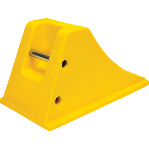 Wheel Chocks with Aluminum Tread, Polyurethane, Safety Yellow, 11-1/4" W x 21" D x 12-1/4" H Equipex