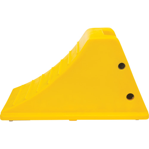 Wheel Chocks with Aluminum Tread, Polyurethane, Safety Yellow, 11-1/4" W x 21" D x 12-1/4" H Equipex