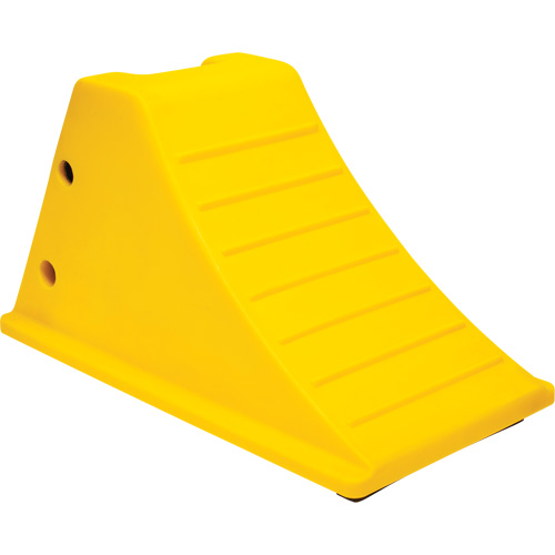 Wheel Chocks with Rubber Tread, Polyurethane, Yellow, 11-1/4" W x 21" D x 12-1/4" H Equipex