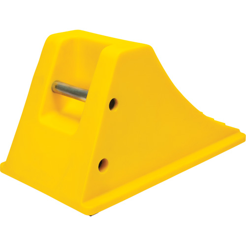 Wheel Chocks with Rubber Tread, Polyurethane, Yellow, 11-1/4" W x 21" D x 12-1/4" H Equipex