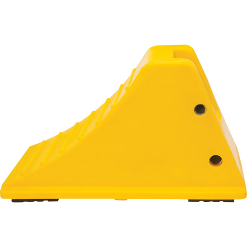 Wheel Chocks with Rubber Tread, Polyurethane, Yellow, 11-1/4" W x 21" D x 12-1/4" H Equipex