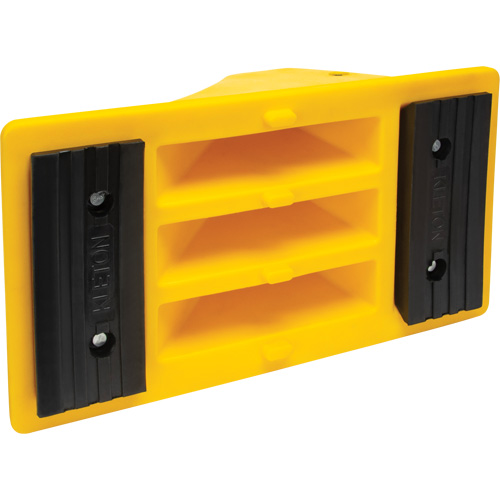 Wheel Chocks with Rubber Tread, Polyurethane, Yellow, 11-1/4" W x 21" D x 12-1/4" H Equipex