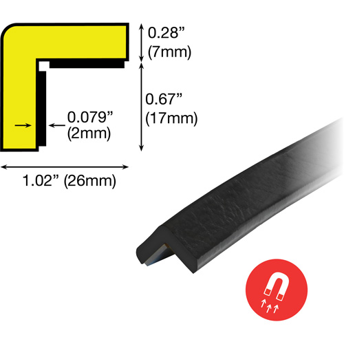 Magnetic E Profile Magnetic 1M Corner Protection Bumper Guard Equipex