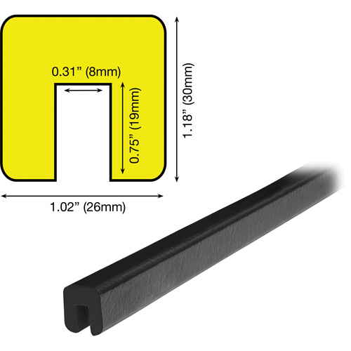 G Profile 5M Edge Protection Bumper Guard, 2' (0.6096 m) Long Equipex
