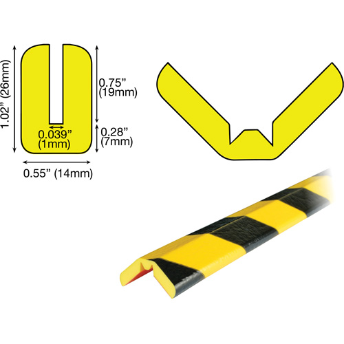W Profile 5M Edge Protection Bumper Guard, 16.42' (5 m) Long Equipex