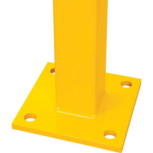 In-Line Post for Light-Duty Guard Rails, Steel, 42" H, Safety Yellow Equipex