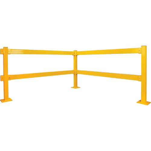 Lift-Out Light-Duty Guard Rail, Steel, 4' L x 4" H, Safety Yellow Equipex