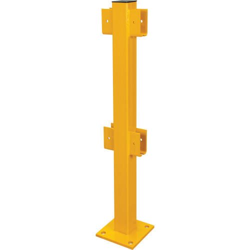 In-Line Post for Light-Duty Guard Rails, Steel, 42" H, Safety Yellow Equipex