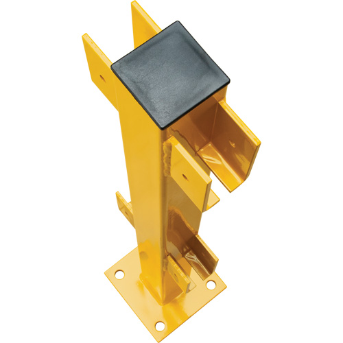 In-Line Post for Light-Duty Guard Rails, Steel, 42" H, Safety Yellow Equipex
