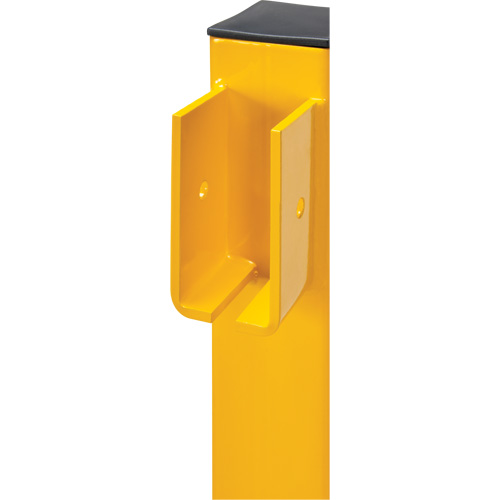 In-Line Post for Light-Duty Guard Rails, Steel, 42" H, Safety Yellow Equipex