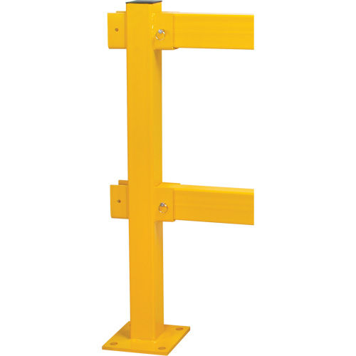 In-Line Post for Light-Duty Guard Rails, Steel, 42" H, Safety Yellow Equipex