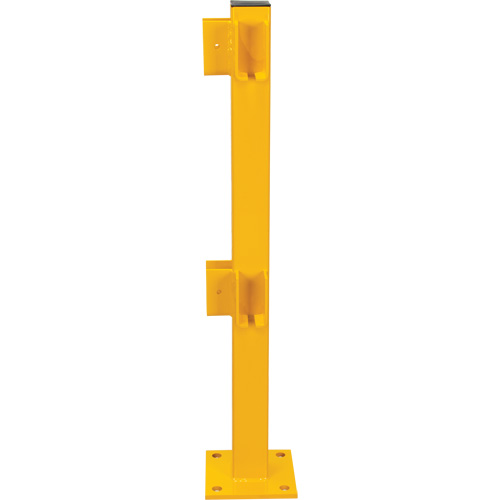 Corner Post for Light-Duty Guard Rails, Steel, 42" H, Safety Yellow Equipex