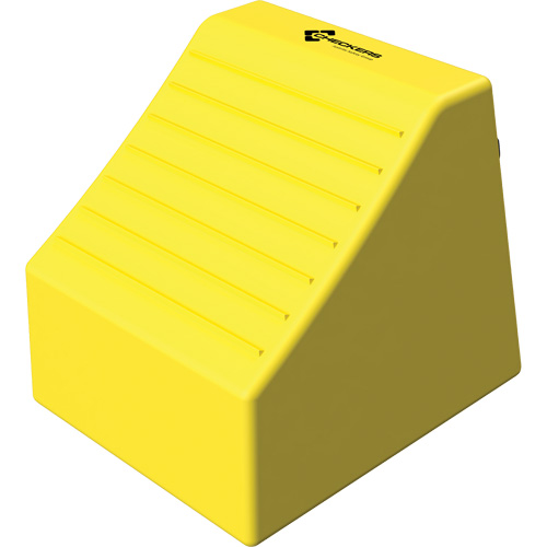 Cale de roue ultra-robuste pour l'exploitation mini&egrave;re Checkers Safety sans support, PEHD, Jaune, 14-1/2" la x 17-1/2" p x 16" h Equipex