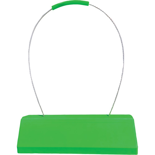 Checkers Safety SafeRay  Aircraft Wheel Chock with Ergonomic Cable Handle, Urethane, Fluorescent Green, 24" W x 8" D x 6" H Equipex