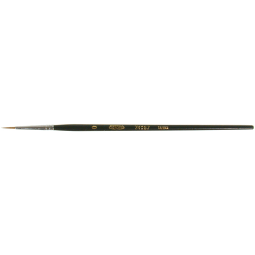 Artist Paint Brush, 1/16" Brush Width, Red Sable, Wood Handle Equipex