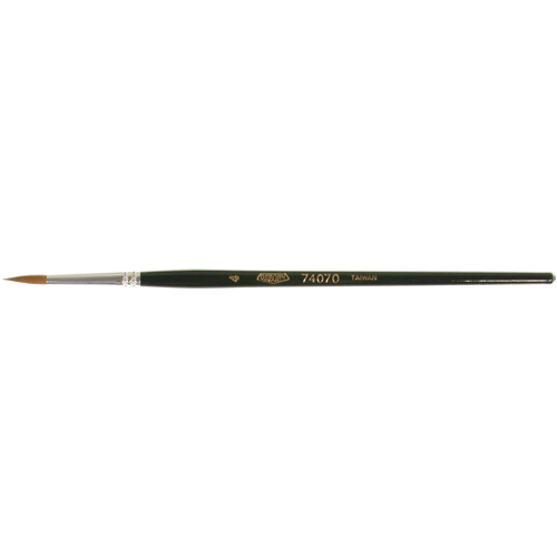 Artist Paint Brush, 1/8" Brush Width, Red Sable, Wood Handle Equipex