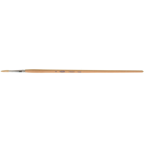 Pinceau de forme ronde en soies blanches pures pour marquage, Largeur de la brosse de 5/32", Soie blanche, Manche &agrave; Bois Equipex