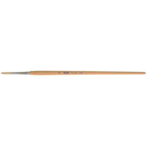 Pure White Bristle Round Marking Paint Brush, 7/32" Brush Width, White China, Wood Handle Equipex