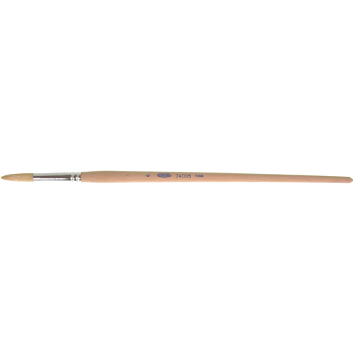Pinceau de forme ronde en soies blanches pures pour marquage, Largeur de la brosse de 9/32", Soie blanche, Manche &agrave; Bois Equipex