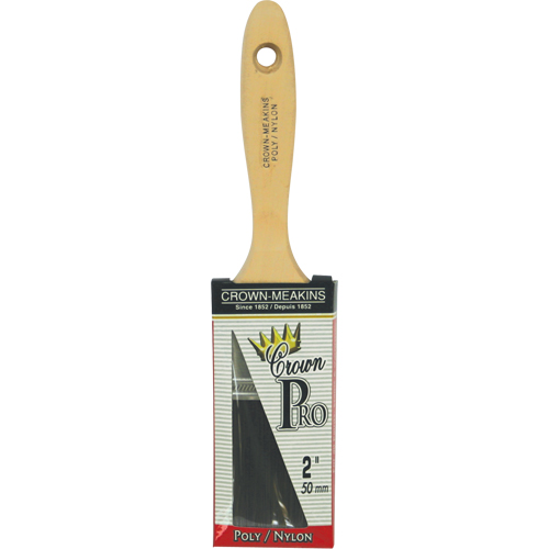 Straight Pro Paint Brush, Poly/Nylon, Wood Handle, 2" Width Equipex
