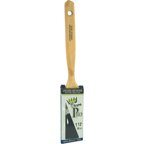 Crown Pro Straight Paint Brush, Bristle, Wood Handle, 1-1/2" Width Equipex