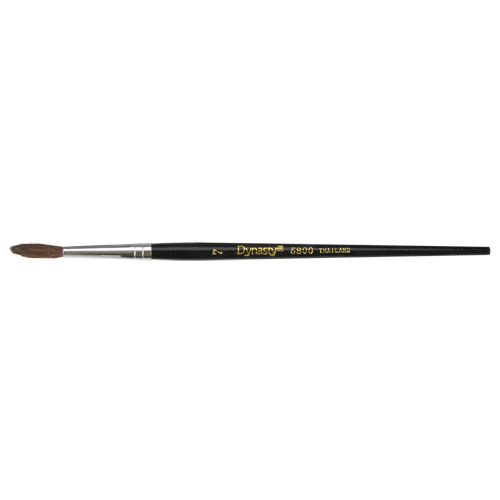 Pinceau pointu &agrave; soies noires pour artiste, Largeur de la brosse de 4 mm, Soie de chameau, Manche &agrave; Bois Equipex