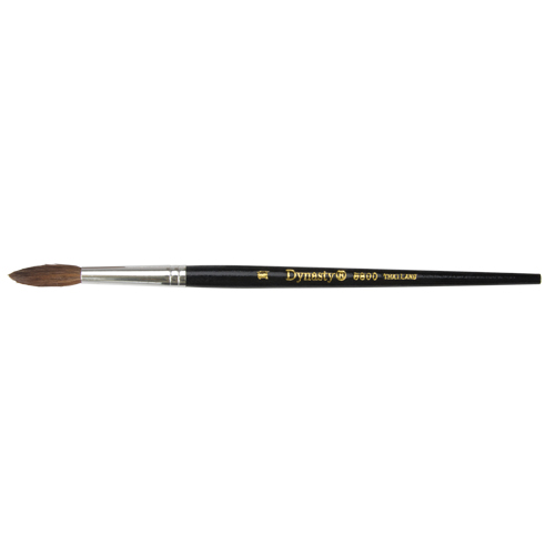 Pinceau pointu &agrave; soies noires pour artiste, Largeur de la brosse de 5,7 mm, Soie de chameau, Manche &agrave; Bois Equipex