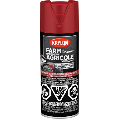 Peinture en a&eacute;rosol pour la ferme et l'&eacute;quipement, Rouge International Harvester, Tr&egrave;s brillant, 340 g, Canette a&eacute;rosol Equipex