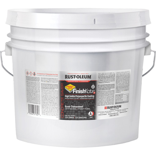 Concrete Saver&reg; FinishKote 80 High Solids Polyaspartic Floor Coating Part A, Pail, Clear/Tint Base Equipex