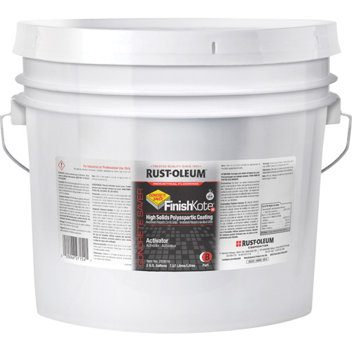 Concrete Saver&reg; FinishKote 80 High Solids Polyaspartic Floor Coating Part B, Pail, Clear/Tint Base Equipex