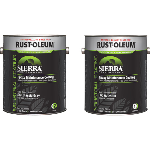 Sierra S60 Water-Based Epoxy Maintenance Coating Kit, Gallon, Grey Equipex