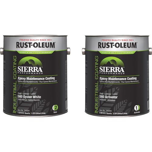Sierra S60 Water-Based Epoxy Maintenance Coating Kit, Gallon, White Equipex