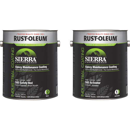 Sierra S60 Water-Based Epoxy Maintenance Coating Kit, Gallon, Red Equipex