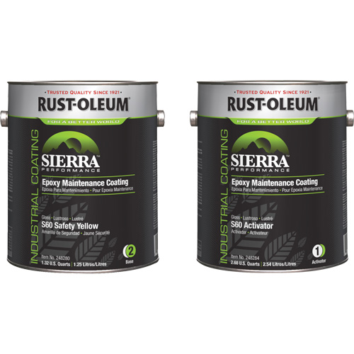 Trousse de rev&ecirc;tement dentretien &eacute;poxydique &agrave; base deau Sierra S60, Gallon, Jaune Equipex