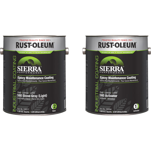Sierra S60 Water-Based Epoxy Maintenance Coating Kit, Gallon, Grey Equipex