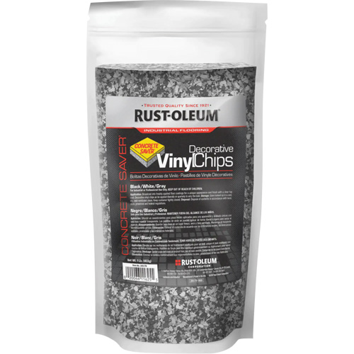 Concrete Saver&reg; Decorative Vinyl Chips, 0.5 kg, Bag, Black/White/Gray Blend Equipex