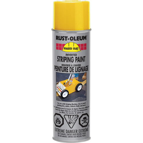 Inverted Striping Paint Spray, Yellow, Aerosol Can Equipex