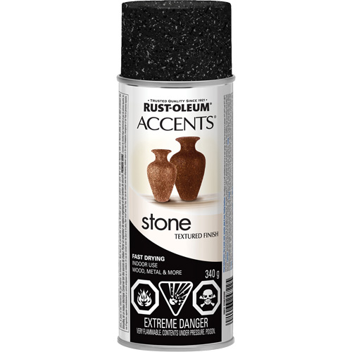 Peinture en a&eacute;rosol &agrave; effet de pierre Accents, Canette a&eacute;rosol, Granit noir Equipex