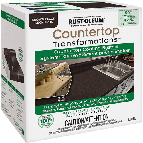 Syst&egrave;me de rev&ecirc;tement mouchet&eacute; pour comptoir Countertop Transformations, 2,37 L, Trousse, Tache brune Equipex