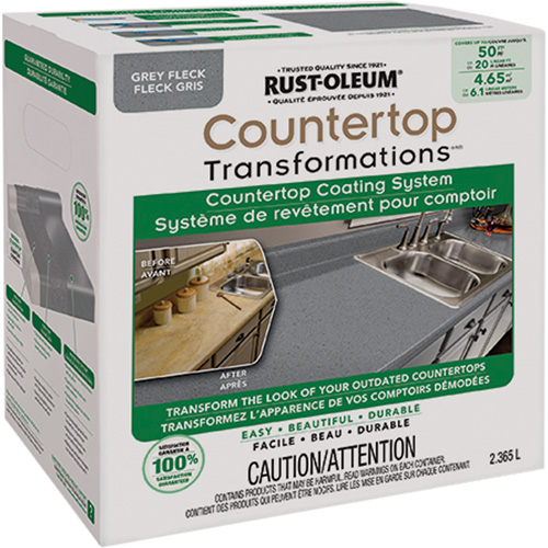 Countertop Transformations&reg; Fleck Countertop Coating System, 2.37 L, Kit, Grey Flock Equipex