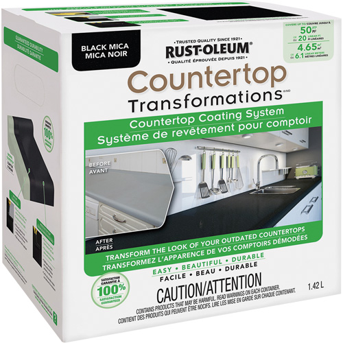 Countertop Transformations&reg; Mica Countertop Coating System, 1.42 L, Kit, Black Mica Equipex