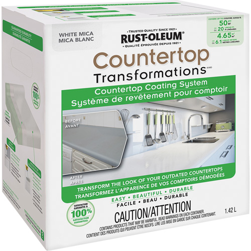 Countertop Transformations&reg; Mica Countertop Coating System, 1.42 L, Kit, White Mica Equipex