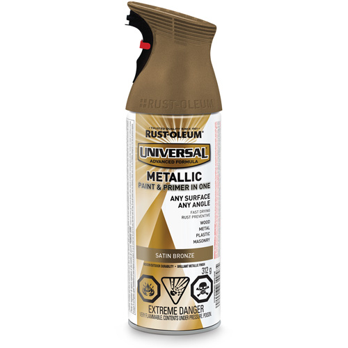 Universal&reg; Spray Paint, Bronze, Metallic/Satin, Aerosol Can Equipex