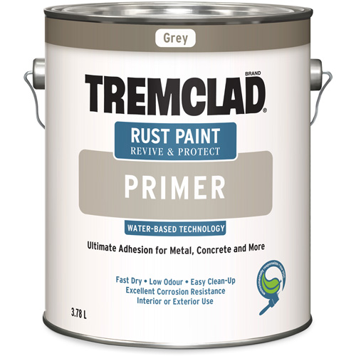 Tremclad&reg; Water-Based Rust Paint Primer, 3.78 L, Gallon, Grey Equipex