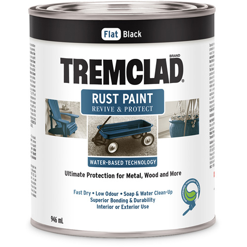 Peinture antirouille &agrave; base d'eau Tremclad, 946 ml, Canette, Noir Equipex
