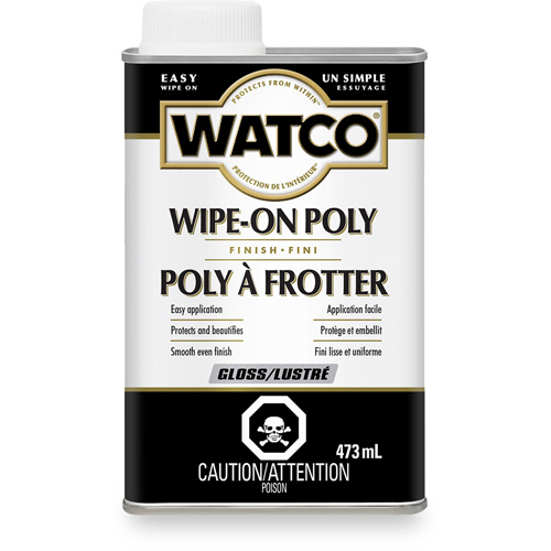 Teinture &agrave; essuyage en poly Watco, 473 ml, Transparent, Brillant Equipex